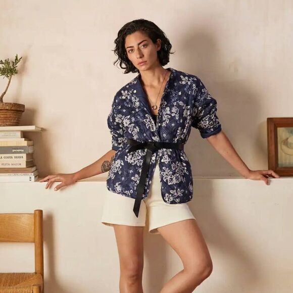 Mango quilted jacket in blue floral - Picture 6 of 6